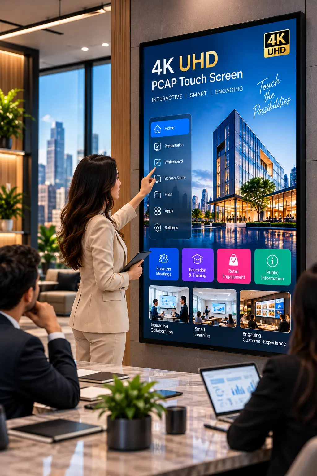4K UHD PCAP Touch Screen | 7 X 24 Hours