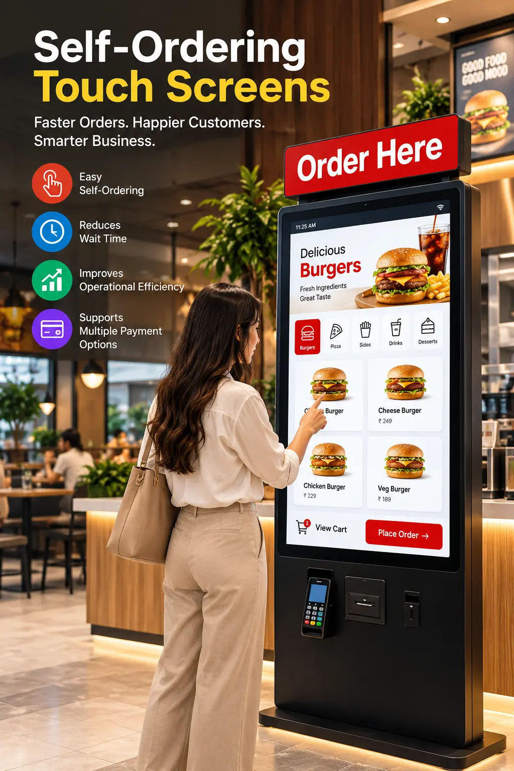 Self-Ordering Touch Screens