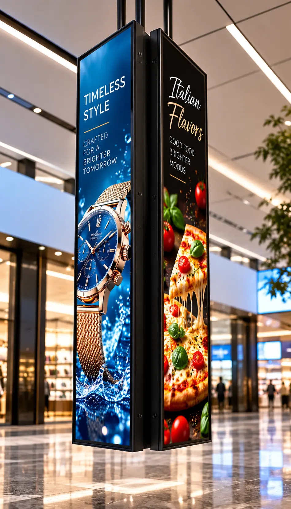 Double Sided Stretched LCD Displays